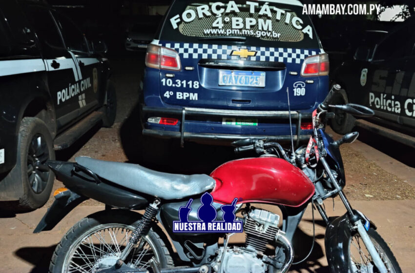  PONTA PORÃ – Equipe de Força Tática do 4° BPM recupera motocicleta roubada